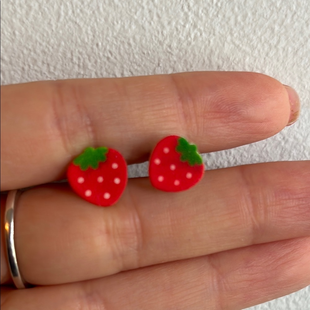 3/$15 Strawberry stud Earrings